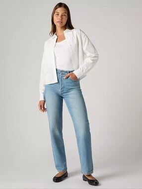 Levi's Ribcage Straight Ankle Blue Jean Denim High Rise Waist  31 X 27